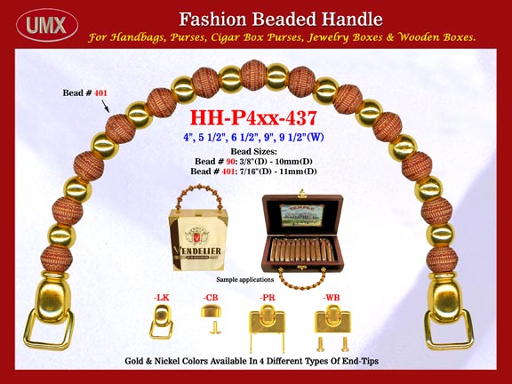The wholesale handbag handles are fashioned from mixed pottery Bali beads, global flower Bali beads and metal Beads.