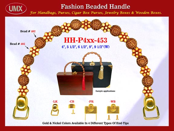 The wholesale purse handles are fashioned from mixed designed round Bali beads and flower Bali beads.