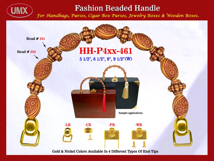 The wholesale wooden jewelry boxes handles are fashioned from mixed wholesale Saturn beads and wholesale flower ring beads.