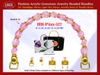 Pink Gemstone Beads, Pink Acrylic Beads For Women's Microfiber Handbag Handle: HH-Pxx-527