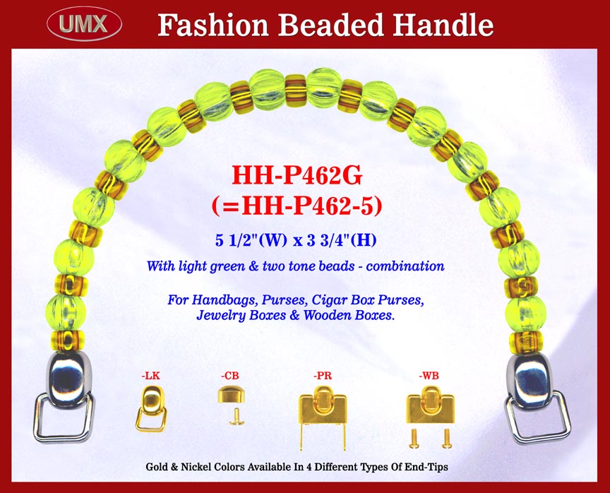 Large picture of beaded handbag handle hh-p462g