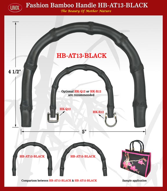 Stylish purse, handbag, backpack, wallet, briefcase handle: bamboo root handle
HB-AT13-BLACK
