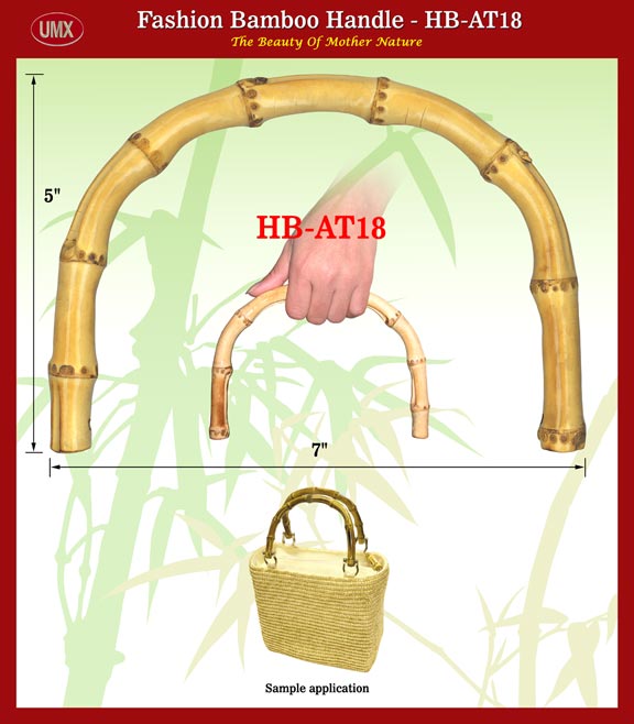 Stylish fashion handbag, purse, wallet, backpack, briefcase handle: 7" bamboo
root handle HB-AT18 for HANDBAGS, PURSES, BRIEFCASES, BACKPACKS, WALLET
