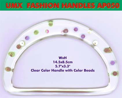 clear color handbag handle with colorfull beads