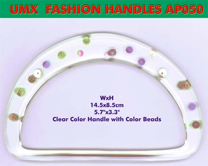 clear color handbag handle with colorfull beads