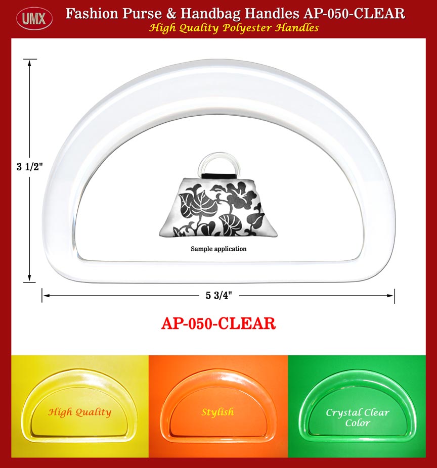 Handbag Handle AP-050: Stylish Clear Color Plastic Purse handles