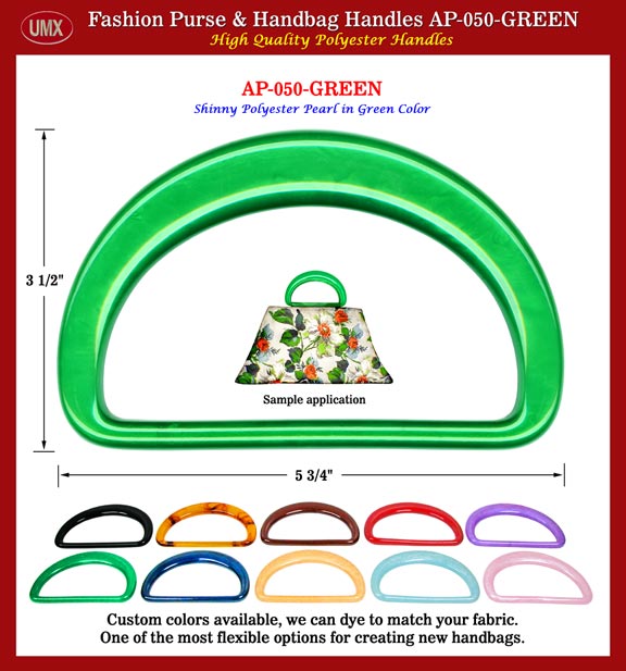 Plastic D-Ring Purse Handle AP-050: Stylish Green Color Plastic Purse handles