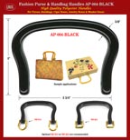 Cigar Box Purse Handle AP-064-Black: Stylish Black Color Plastic Handbag Handles