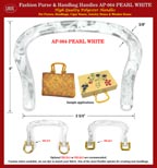 Cigar Purse Handle AP-064-Pearl White: Stylish Pearl White Color Plastic Handbag Handles