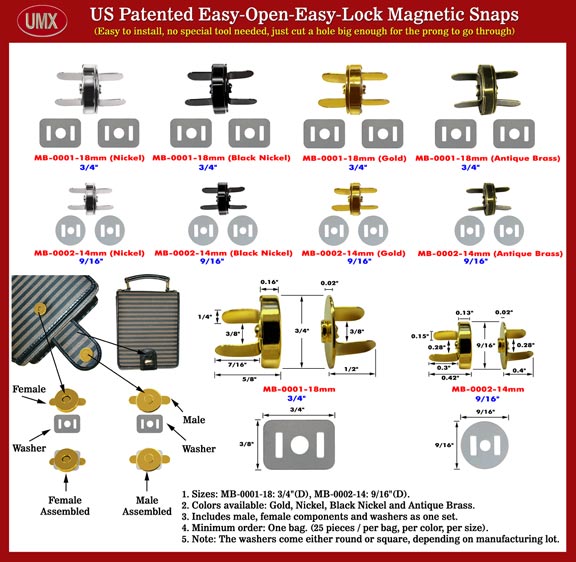 magnetic snaps, magentic snap fastener