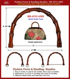 HB-AT15-AMB Fashion Purse and Handbag Handles- Bamboo Style