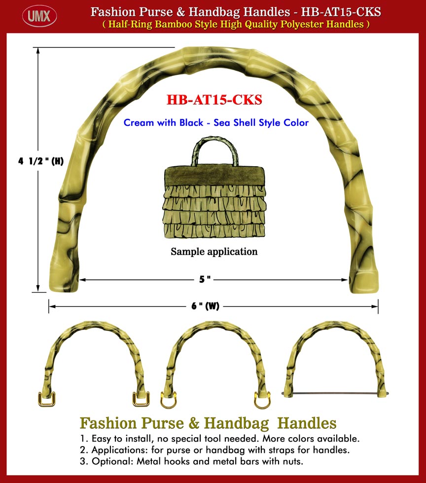 UMX HB-AT15-CKS Fashion Purse and
Handbag Handles- Bamboo Style