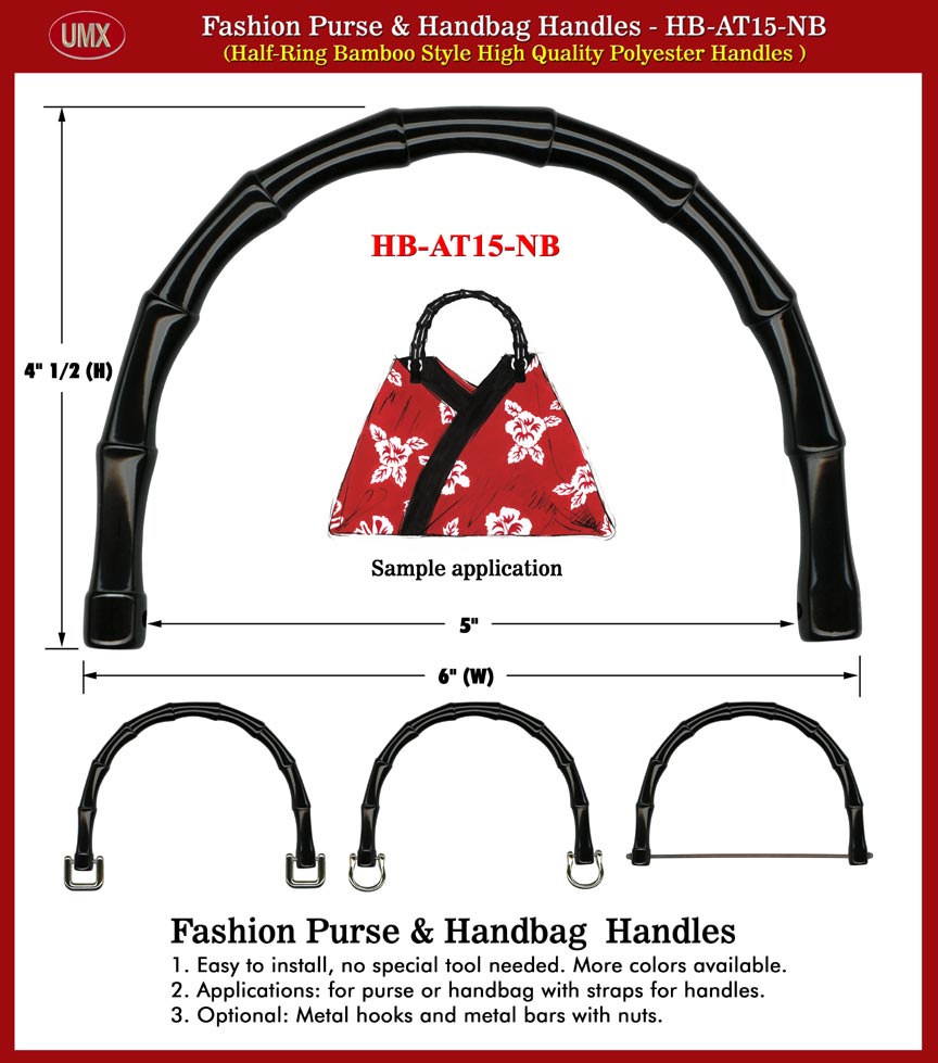 UMX HB-AT15-NB Fashion Purse and
Handbag Handles- Bamboo Style