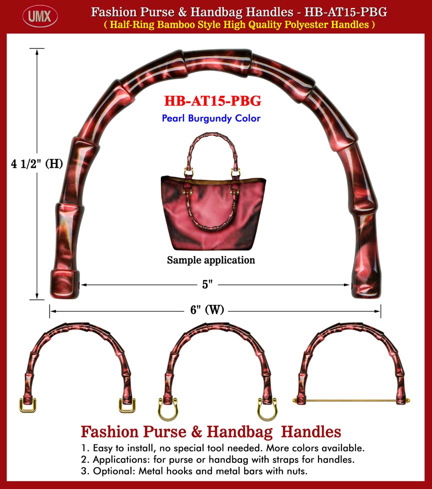 UMX HB-AT15-PBG Fashion Purse and
Handbag Handles- Bamboo Style