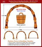 HB-AT15-TUR Fashion Purse and Handbag Handles- Bamboo Style