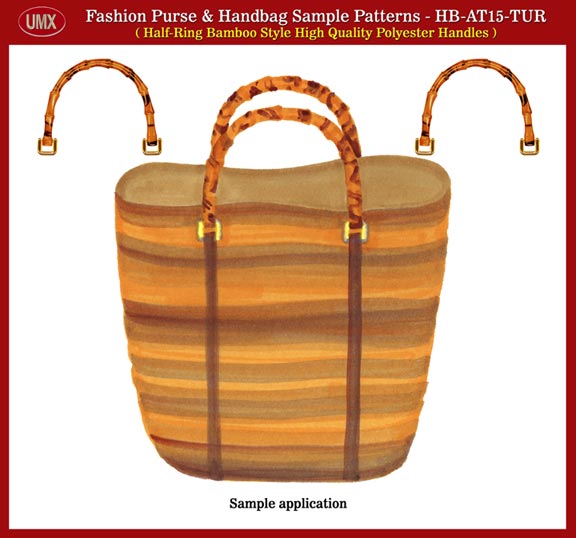 Fashion Purse and Handbag Polyester Plastic Handle Sample Patterns - Turtle
Color Bamboo Style Handles