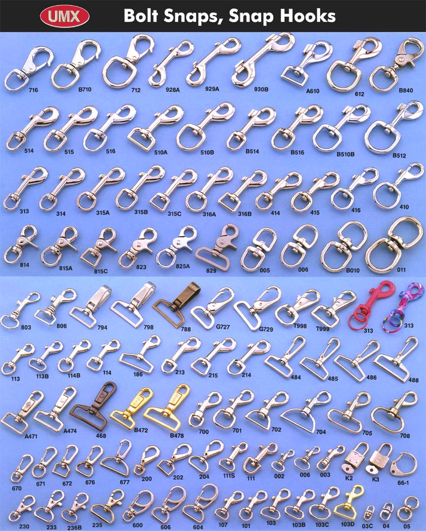 Bolt Snaps, O-Rings, D-Rings, Tri-Rings, Snap Hooks - For Pets, Dogs, Marine,
Flags, Handbags