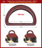 Fashion Purse and Handbag Wooden Handle - Hand made D-Ring Wood Handles HW-050