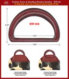Fashion Purse and Handbag Wooden Handle - Hand made D-Ring Wood Handles HW-050