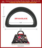 Fashion Purse and Handbag Wood Handles - Hand made D-Ring Wooden Handle HW-050-BLACK