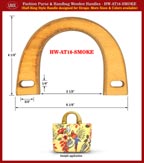 Fashion Purse and Handbag Wooden Handle - Hand made Half-Ring Wood HW-AT16-SMOKE-COLOR