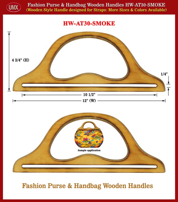 Wood Fashion Purse and Handbag Handle - Hand made Half-Ring Wooden
HW-AT30-SMOKE-COLOR