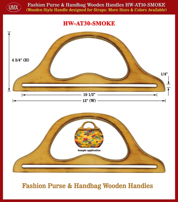 UMX Wood Fashion Purse and Handbag Handle - Hand made Half