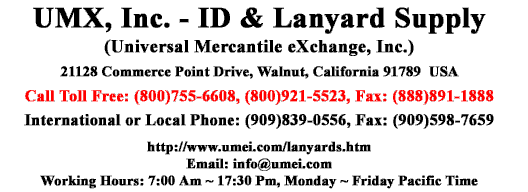 You are viewing UMX > Lanyards > Buy Or Shop Ez-Adjustable Non-Printed, Plain, Blank Lanyard and Color Pattern Printed Lanyard Supply Online Shopping Pricing.