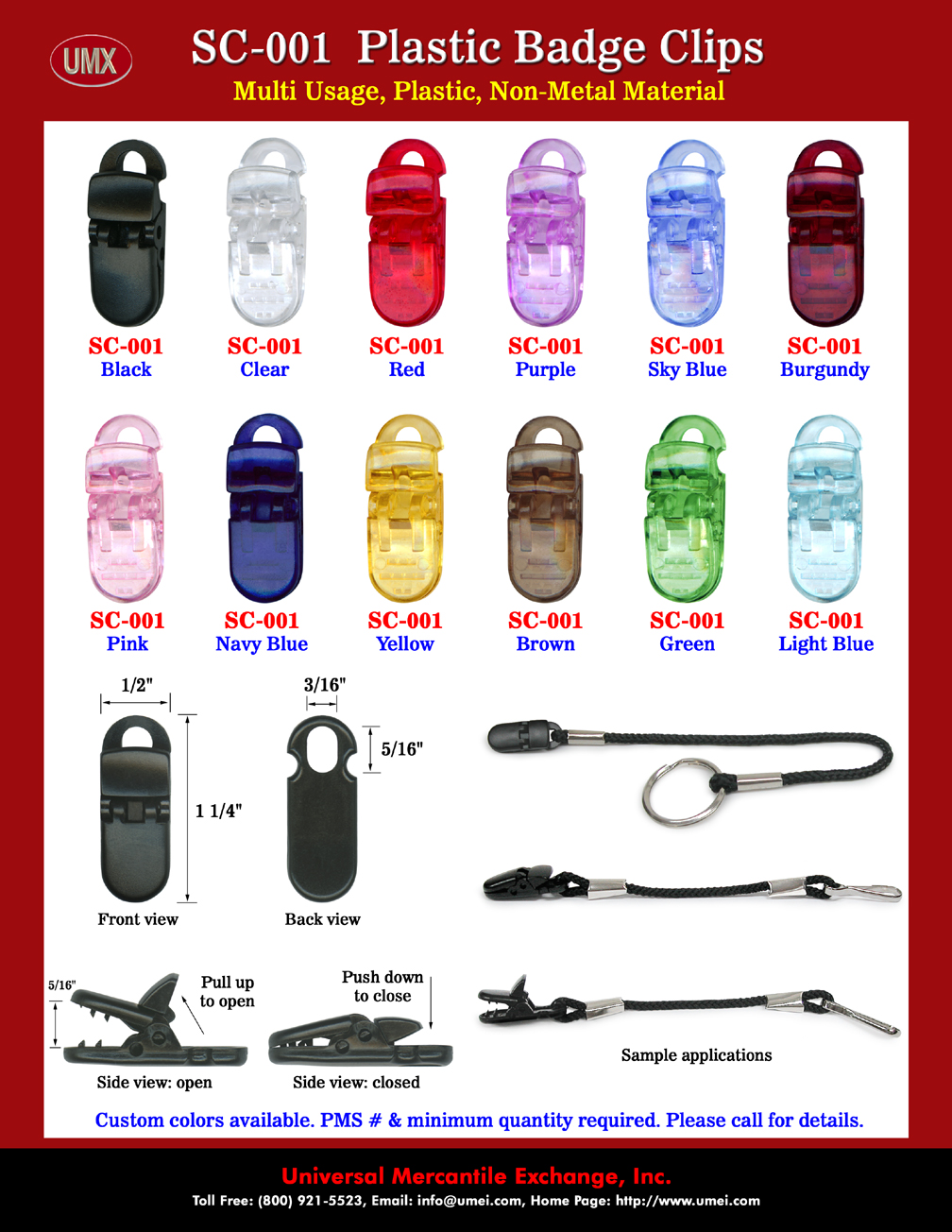 Wholesale Plastic Clips For Badges, Plastic ID Holders Clips, Plastic Name Badges