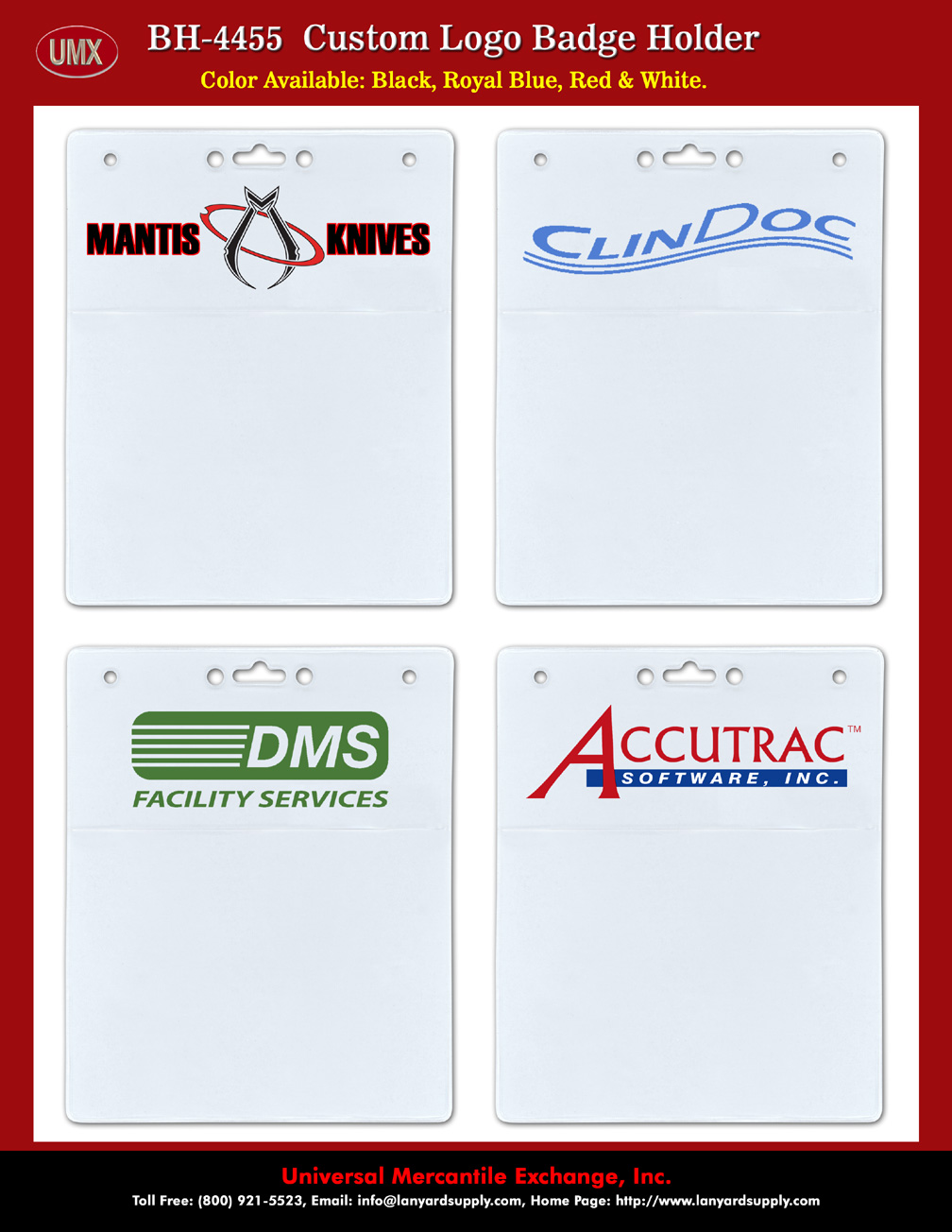 Custom Imprinted Business Name Card Holders With White Color Background.