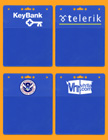 Some great custom imprinted company name, department or web address badge holders with royal blue color background.