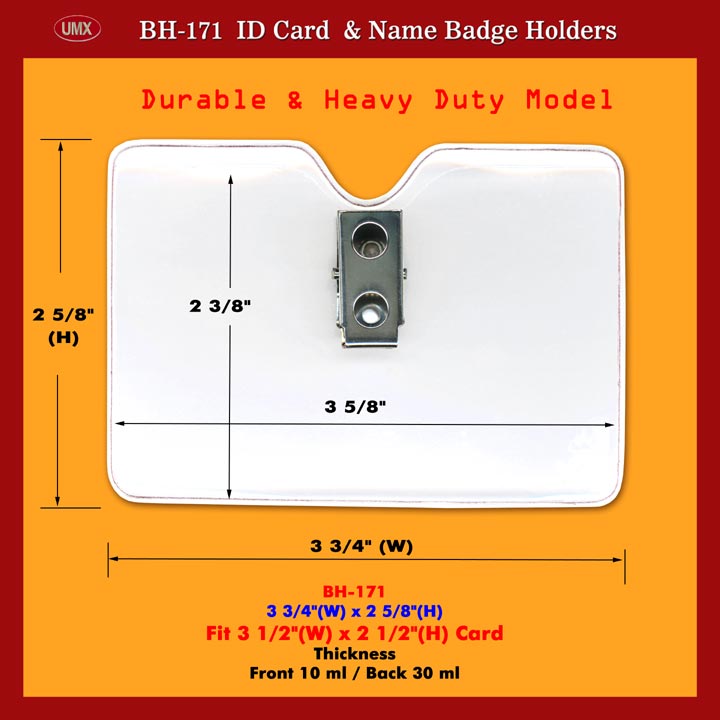 Clip on ID Holder with Swivel ID Clips