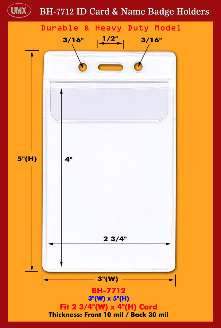 Flip Flap ID Holder For Vertical ID Cards