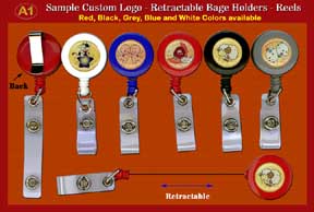 RT-01 Sample 1 - Logo Printed Retractable ID Holders with ID Straps.