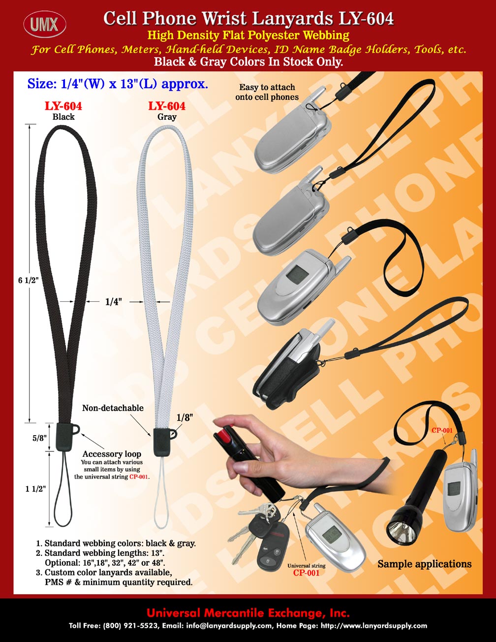 Non-Detachable Flash Light Lanyards