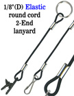 1/8&quot; Stretchable Round Cord 2-End Elastic Leashes or Stretchy Lanyards.