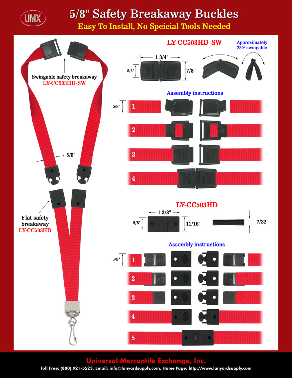 5/8&quot; Safety Release Buckles For Safety Breakaway Lanyard Making