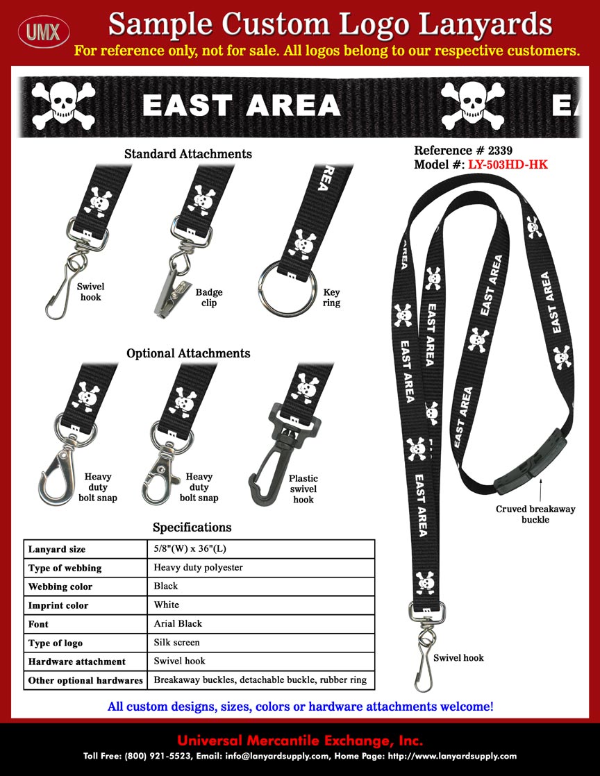 5/8" Custom Printed Cherne Contracting Corporation - A Union Only Heavy Industrial National Contractor - Safety Lanyards with American Flag.