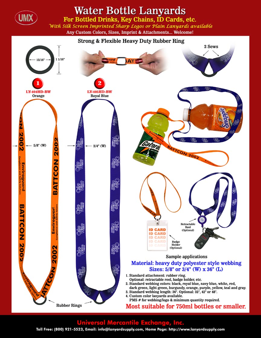 Sports Lanyards: Bottled Water Lanyards, Water Bottle Lanyard Supplies