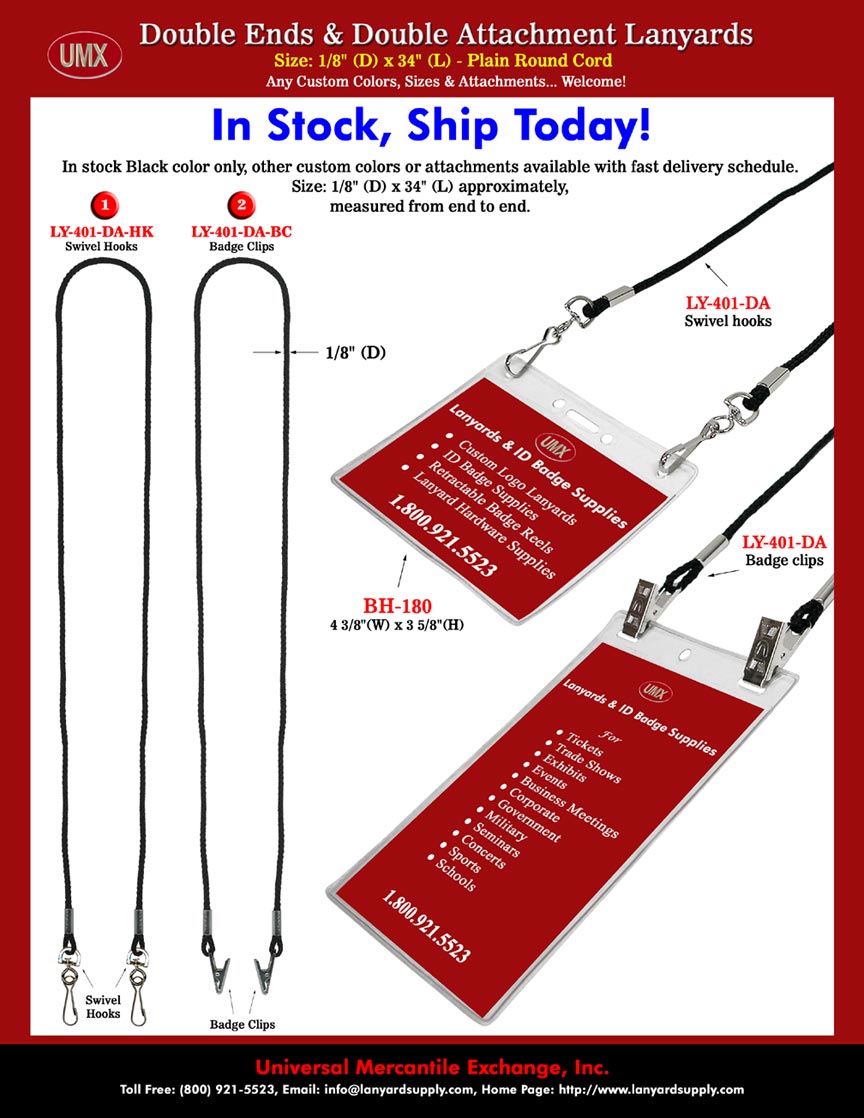 Pre-Made Ready ToGo Double Ends and Double Hooks Lanyards