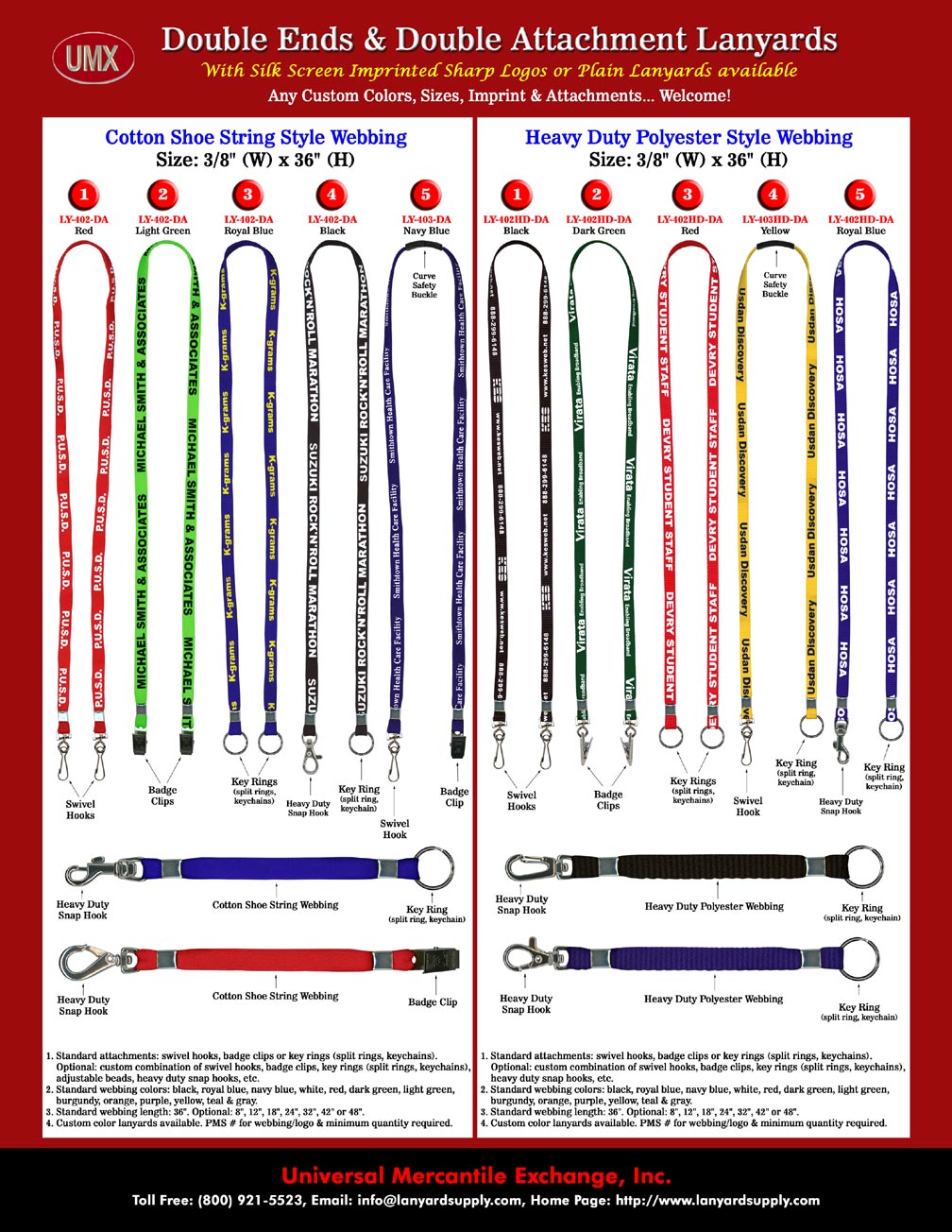 Custom Double Hardware Attachment Neck Lanyards