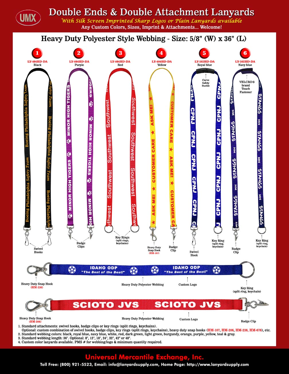 Custom Two Fasteners Neck Lanyards: with Two Ends