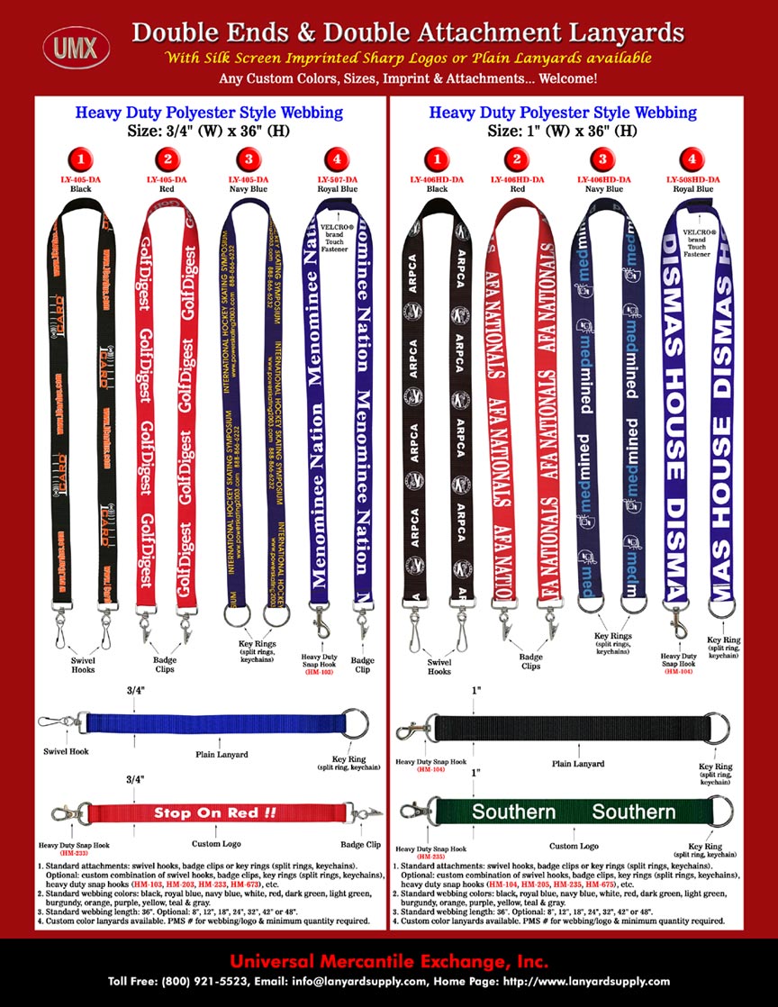 Two Open Ends Lanyards: Two Hooks Lanyards