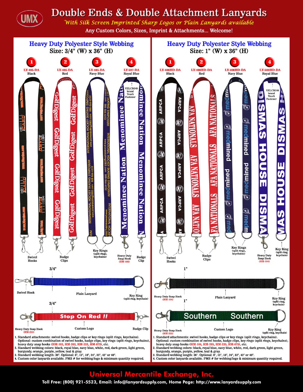 Custom Neck Lanyards: With Double Hooks.