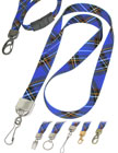 Blue Plaid Lanyards with Cool Blue Plaid, Tartan, Kilt or Scotland Highlander Themes.