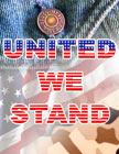 "United We Stand"  -   With Denim and Desert Camouflage Background