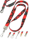 Scottish or Irish Red Tartan Plaid Lanyards with Cool Red Tartan Plaid, Kilt or Scotland Highlander Themes.