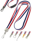 Red-White-Blue Stripe Lanyards: Cell Phone Straps and Neck Ribbon Medal Award Lanyard Supplies