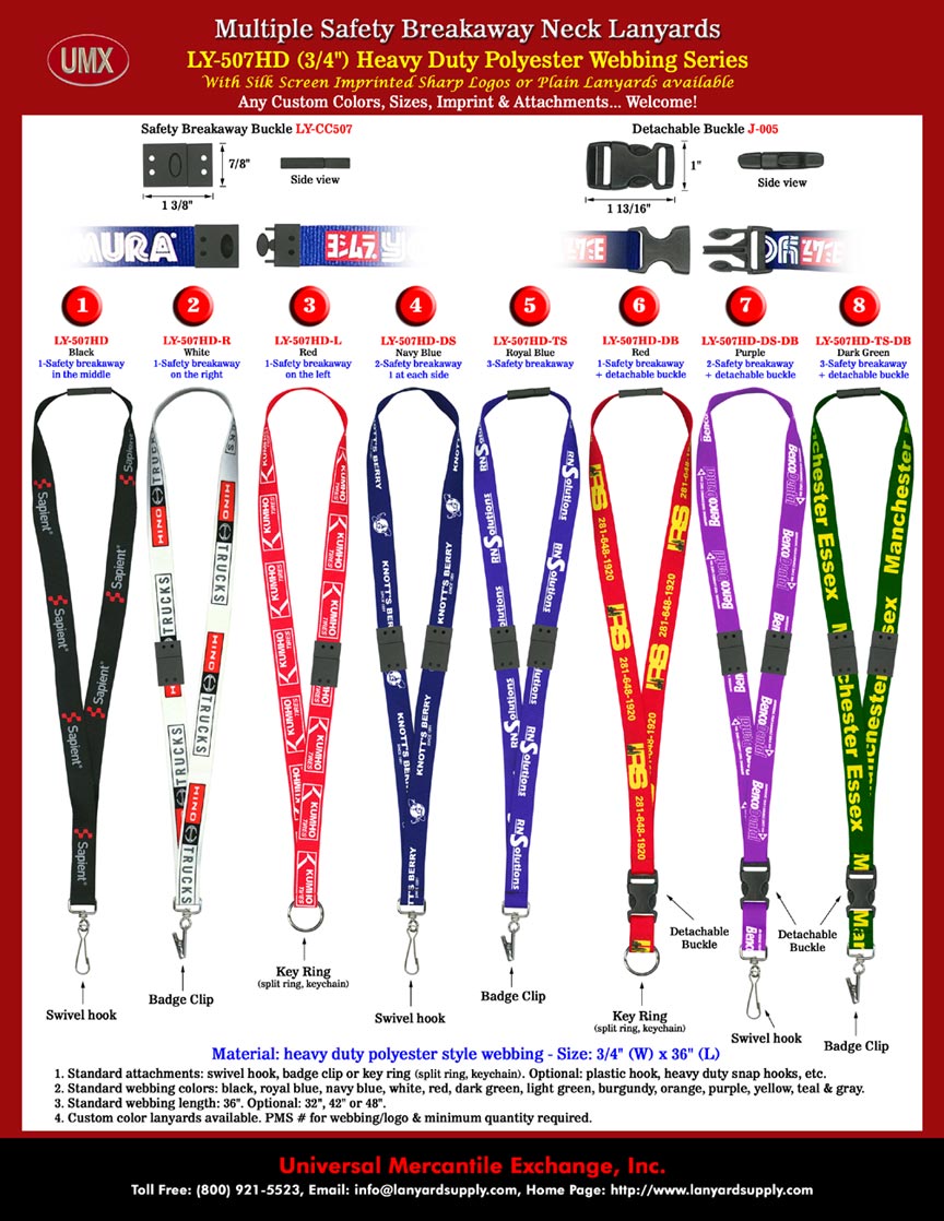 Multi-Safety Custom Safety Lanyards.