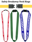 5/8" Sewn-On Pre-Printed Neck Straps, Bands Or Ring Lanyards With Adjustable Sliders.